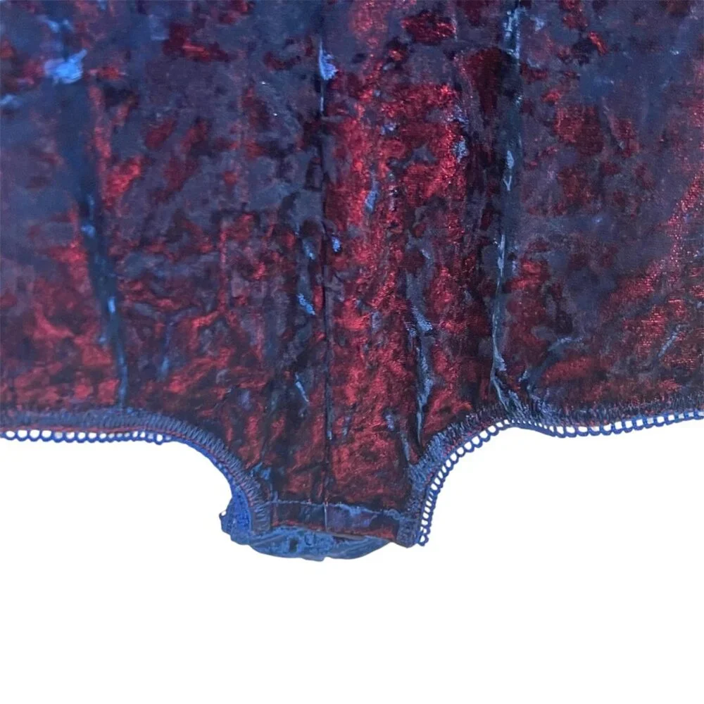 We Are HAH Hot as Hell Crushed Velvet Long sleeve Saffire&Ruby lace NWT M Whimsy